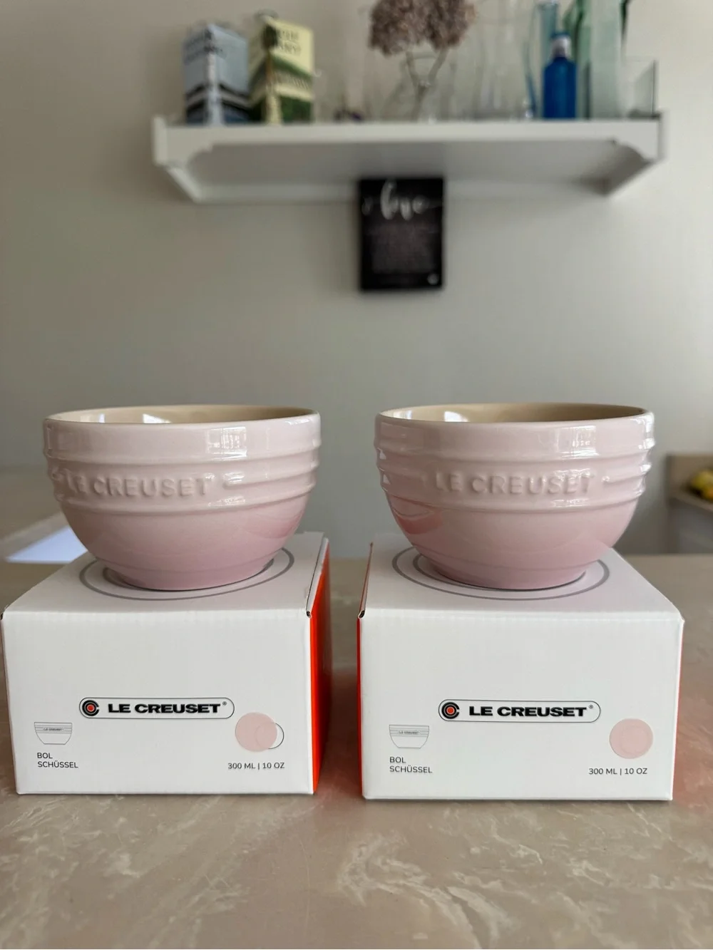 Le Creuset Shell Pink Stoneware Rice Bowl SET OF TWO